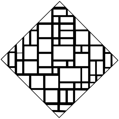 Composition With Grid Vii, 1919 After Piet Mondrian Coloring Page